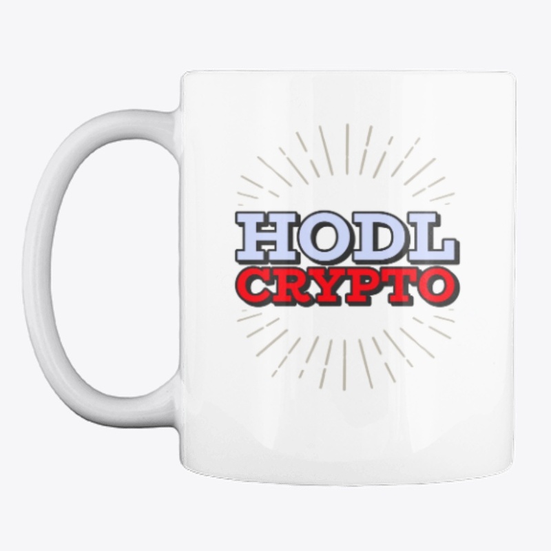 HODL Crypto Light Blue and Red Starburst