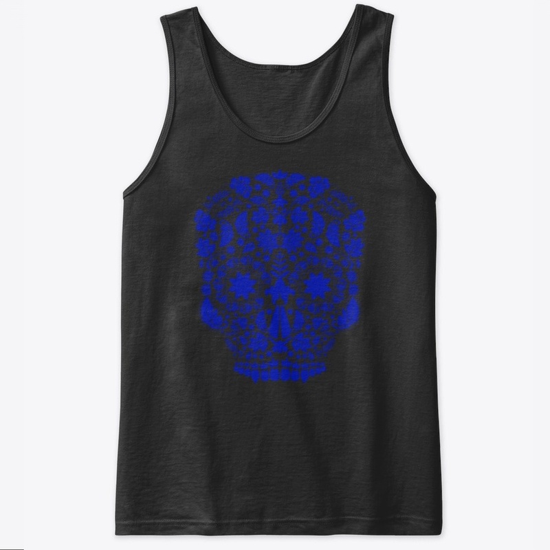 Blue Floral Sugar Skull
