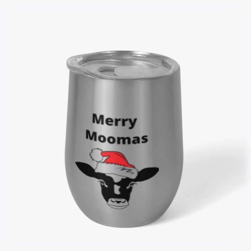 Merry Moomas Cow in Santa Hat