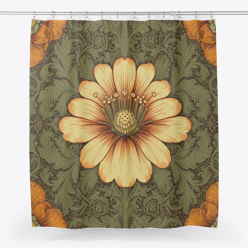 Shower curtain flower style.