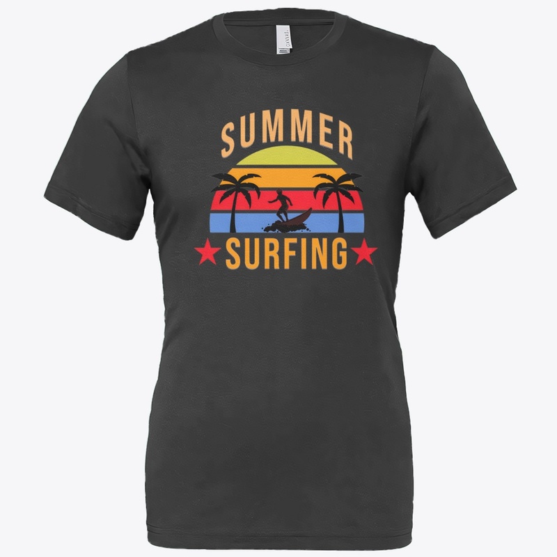 Retro Summer Surfing Beach Design