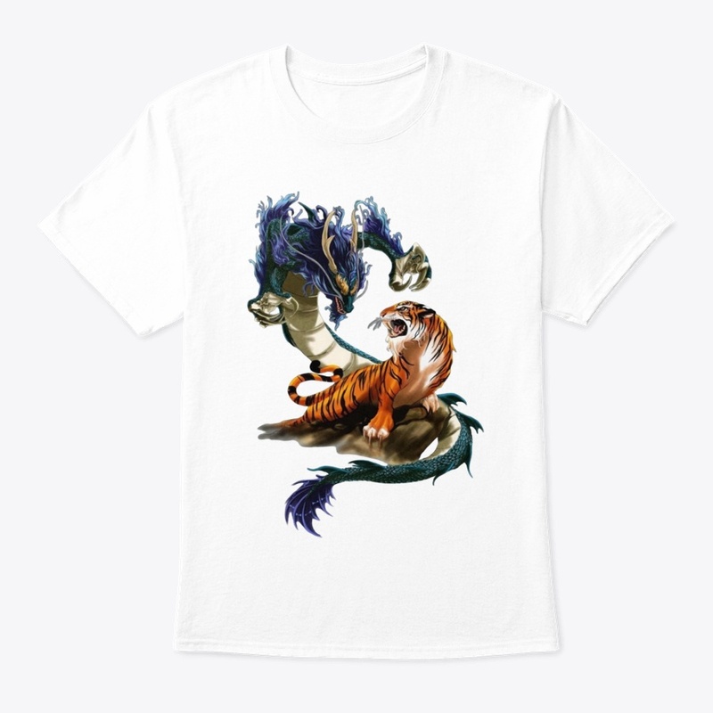 Tiger and dragon design T-shirt