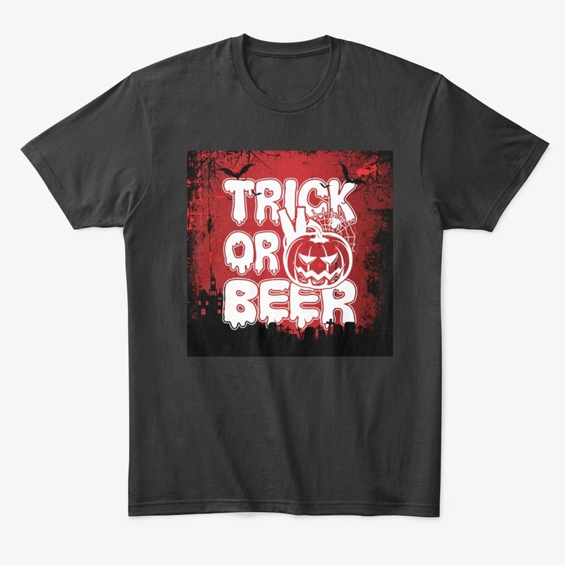 Trick or beer halloween theme design 