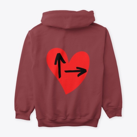 Upright Heart Maroon Camiseta Back
