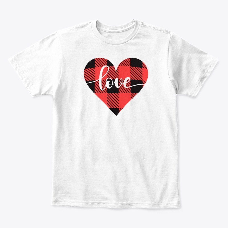 Valentine's Day Buffalo Plaid Heart Tee
