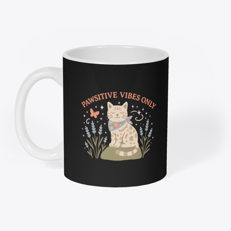 Pawsitive Vibes Gentle Cat in Nature Tee