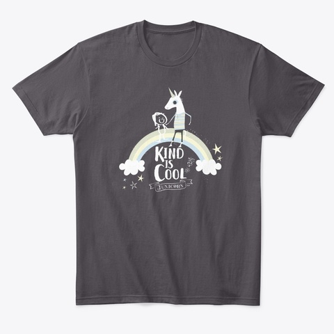 Kind Is Cool Junicorn  Heathered Charcoal  T-Shirt Front
