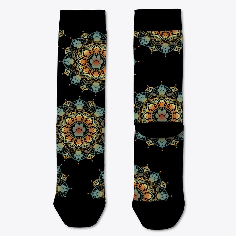 Dogmaste - Yoga dog with dog paw mandala