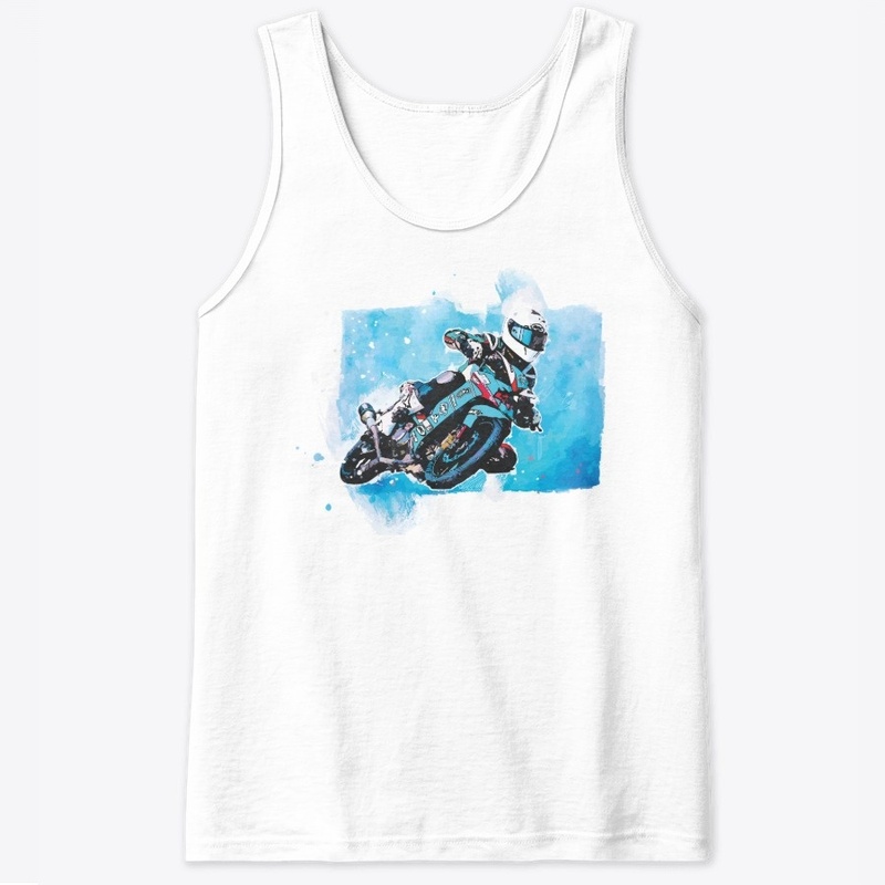 Moto Racer on Blue Backgroud