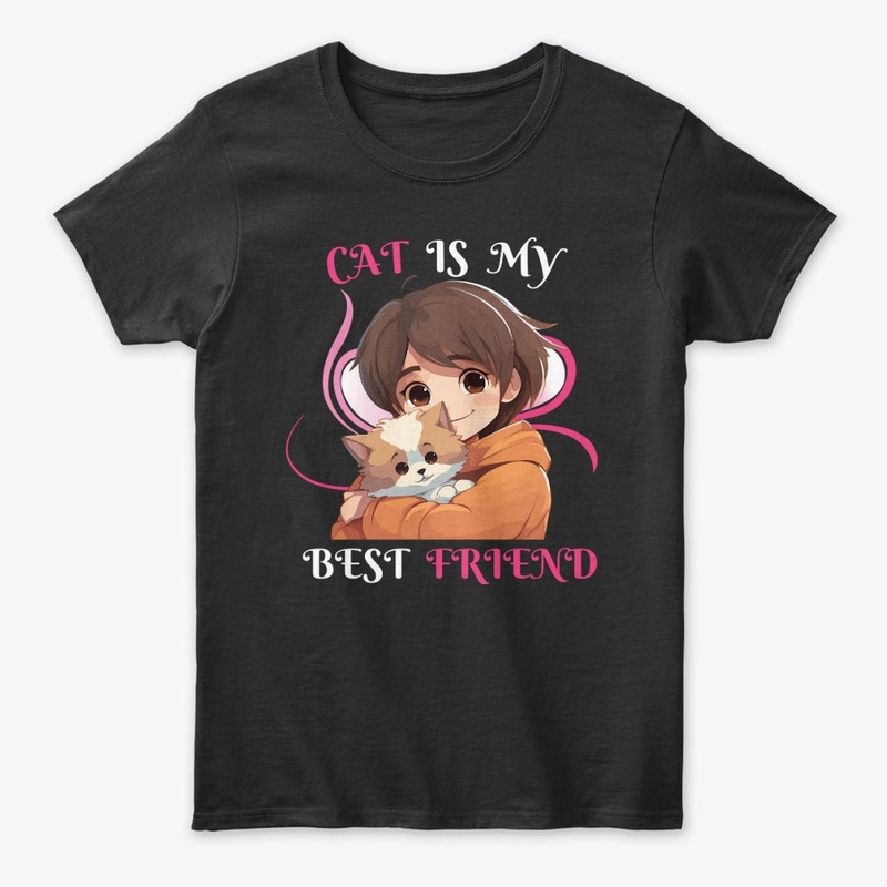 Cat Is My Best Friend Design T-Shirt