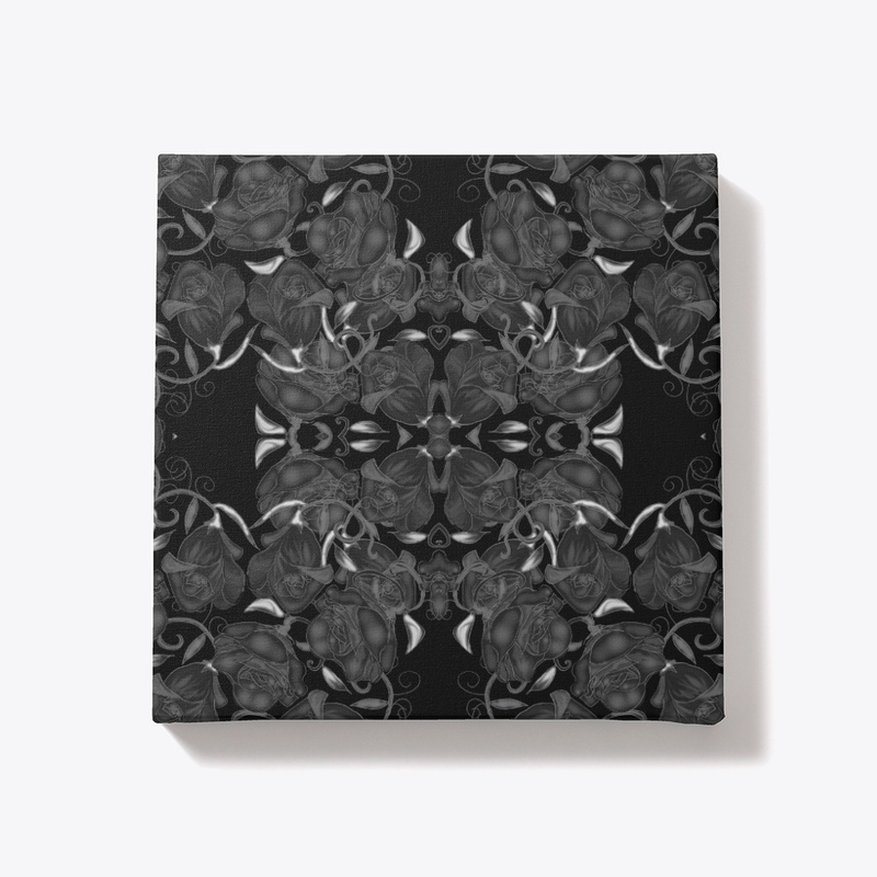 Gray Roses on Black
