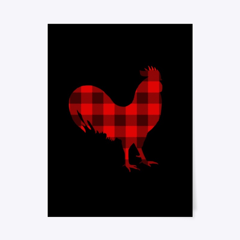 Plaid Christmas Rooster