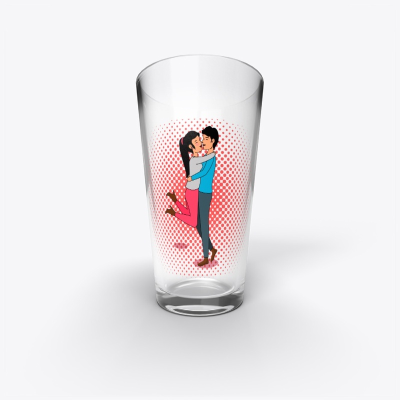  Love Couple in a Red Dotted Symphony