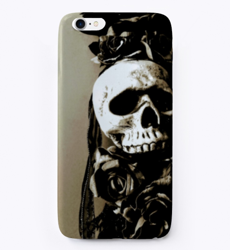 Dark Skull and Flowers