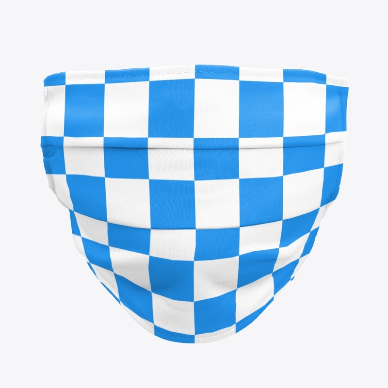 The White and BLue checkered Mask