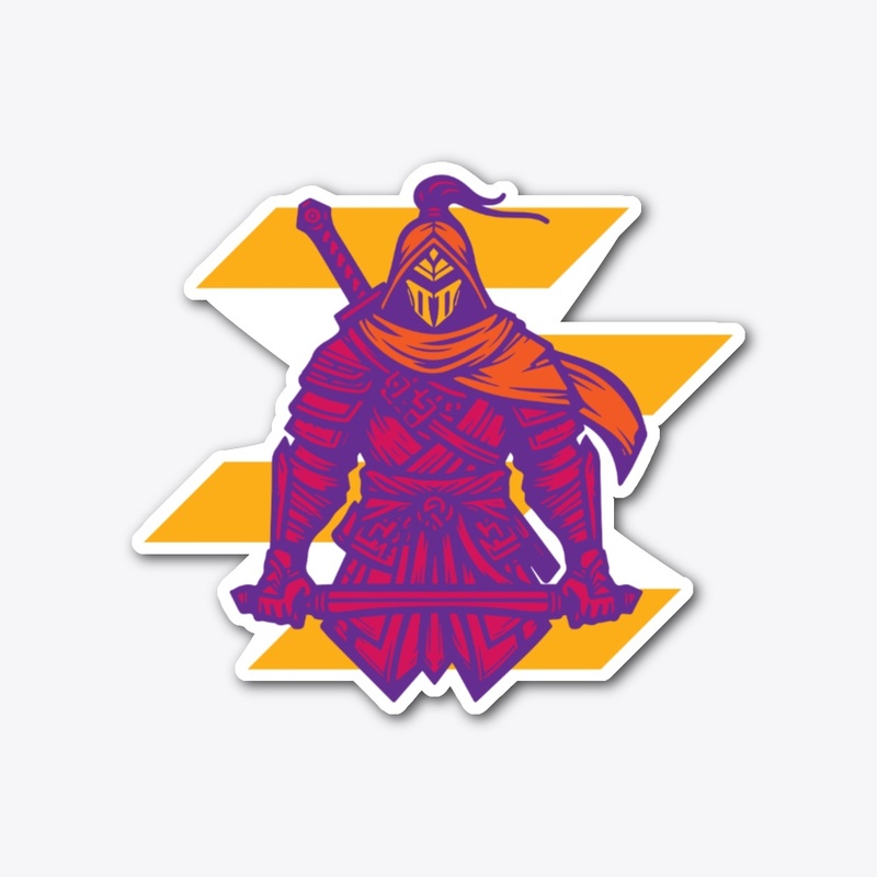 neon ronin striped knight