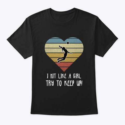 Girls Volleyball Gift Design Black T-Shirt Front