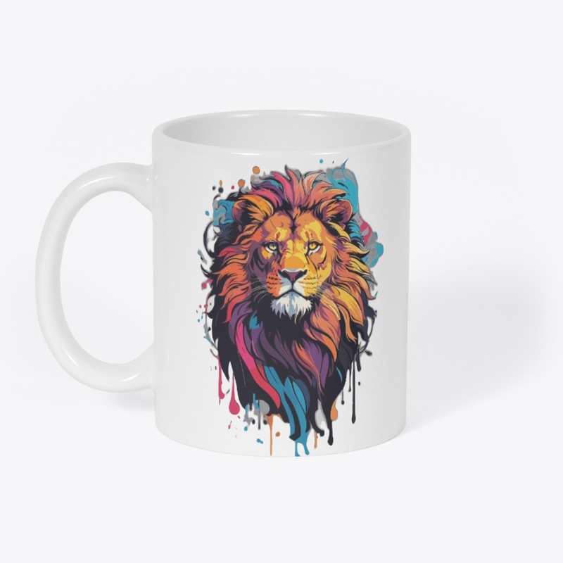 Black Colorful  Lion Logo Design