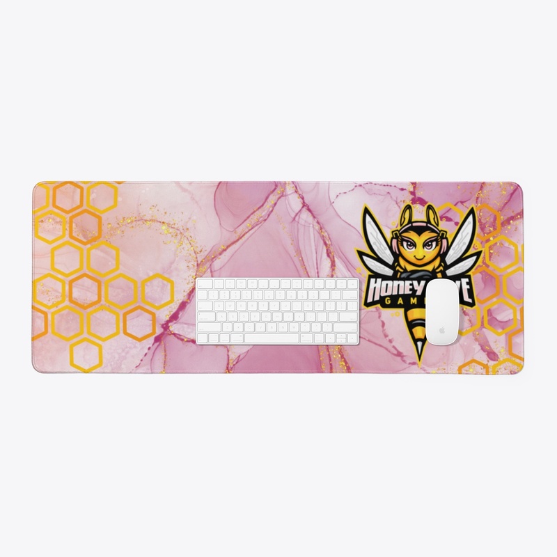 Honey Hive Pink Desk Mat