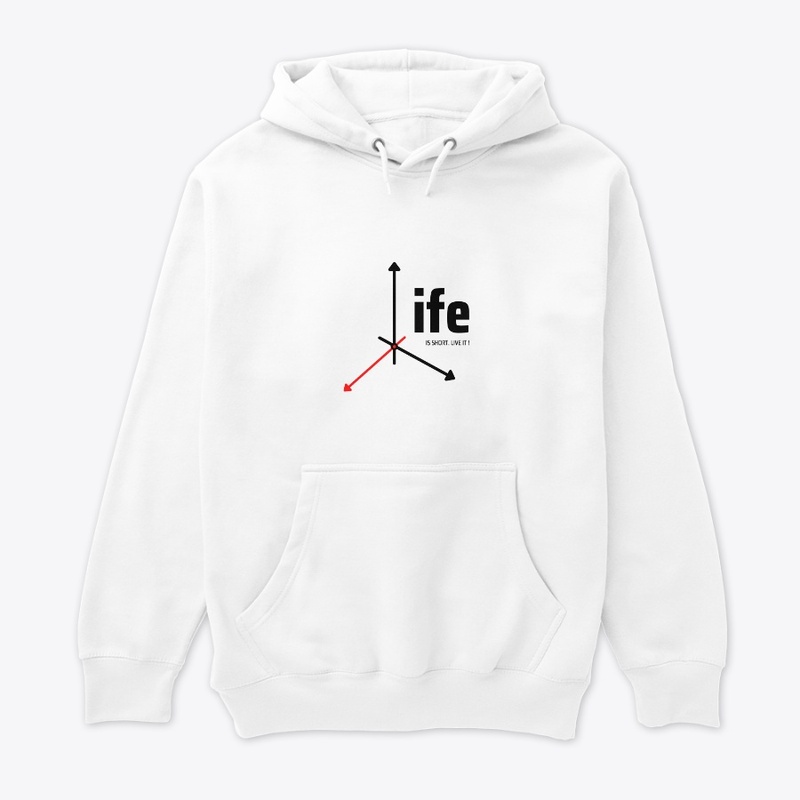 life" anti clock wise design t-shirt.