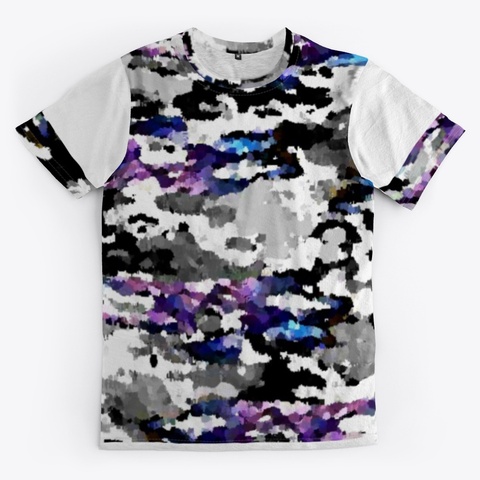 Blue Gray Electric Camo  Standard áo T-Shirt Front