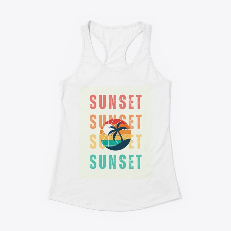 Sunset Vibe White T-Shirt (customizable)