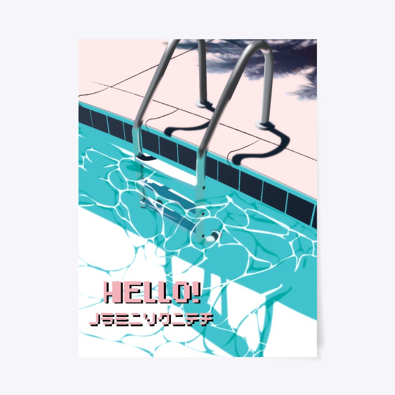 Hello! Vaporwave Poster