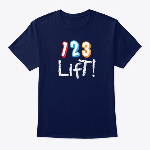 1,2,3 Lift! Navy Camiseta Front