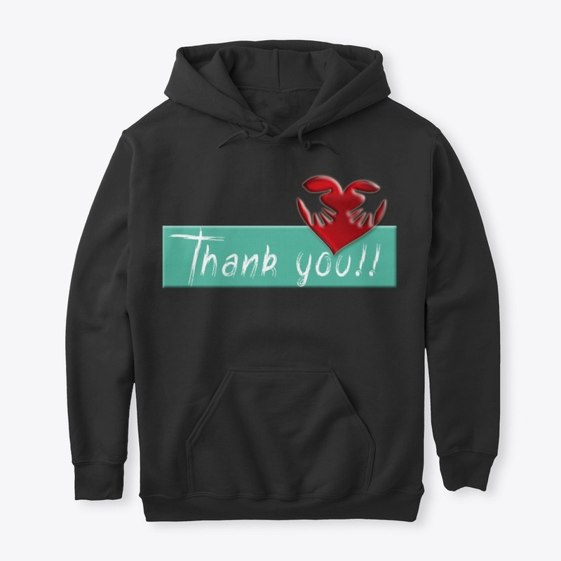 thank you logo design heart and hands