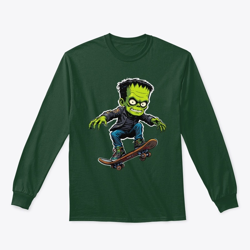 Skater Frankenstein Halloween Tee
