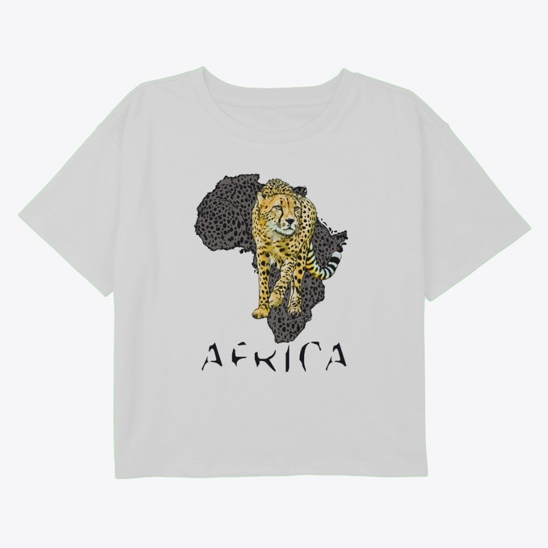 Cheetah Prowling with Africa Shape