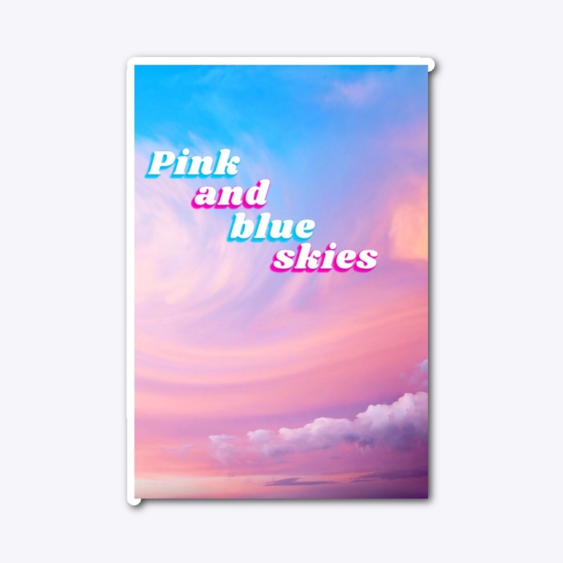 pink and blue skies sticker