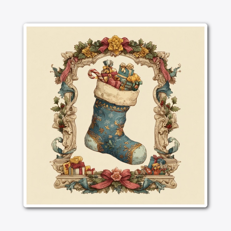 Victorian Christmas Stocking Toys Frame