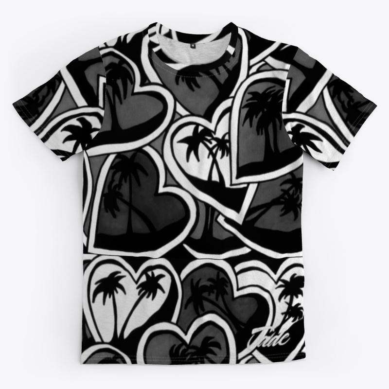 Black and White Palms All-Over Tee