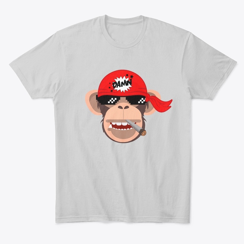  monkey wearing glasses, bandana.smoking