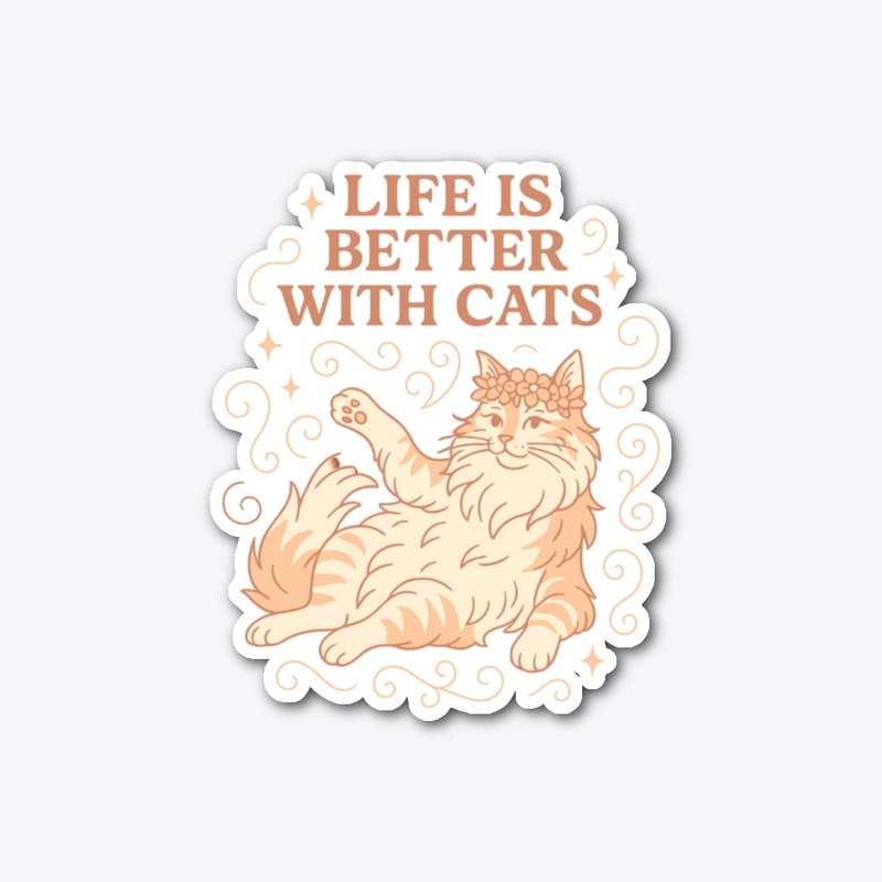 Life Is Better With Cats Floral Frame