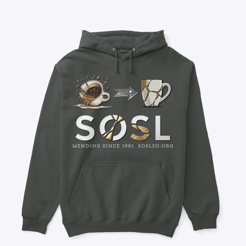 Mending pullover hoodie in darks