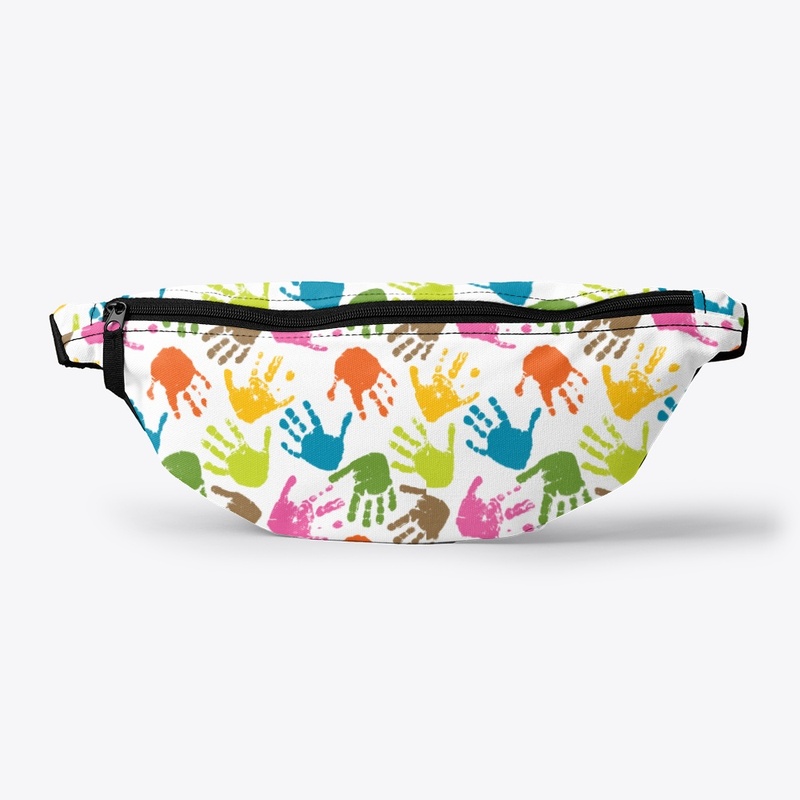Seamless pattern of print of hands
