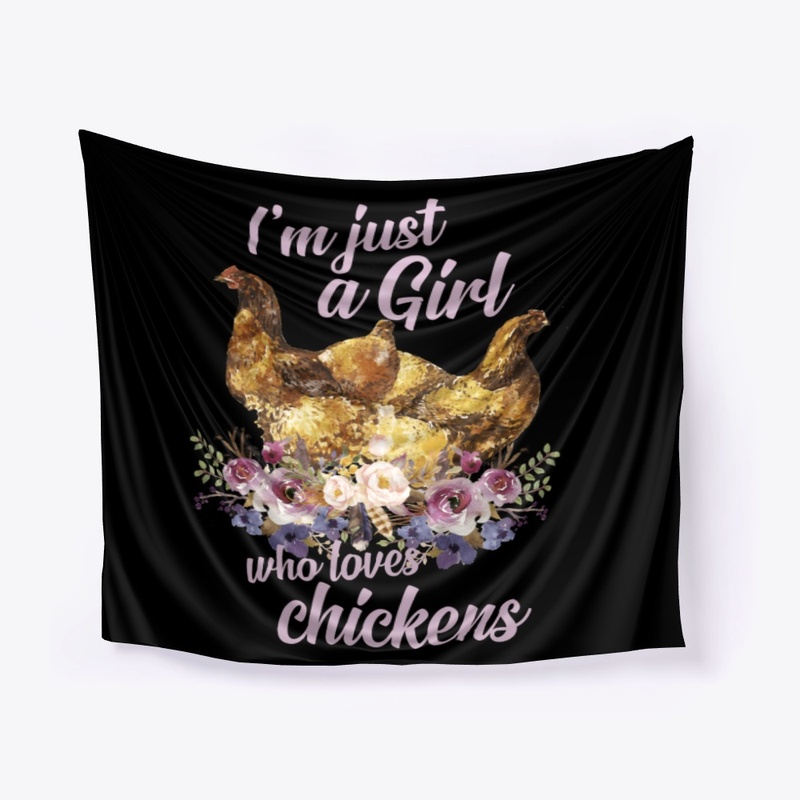 Girl Loves Chickens Watercolor Style