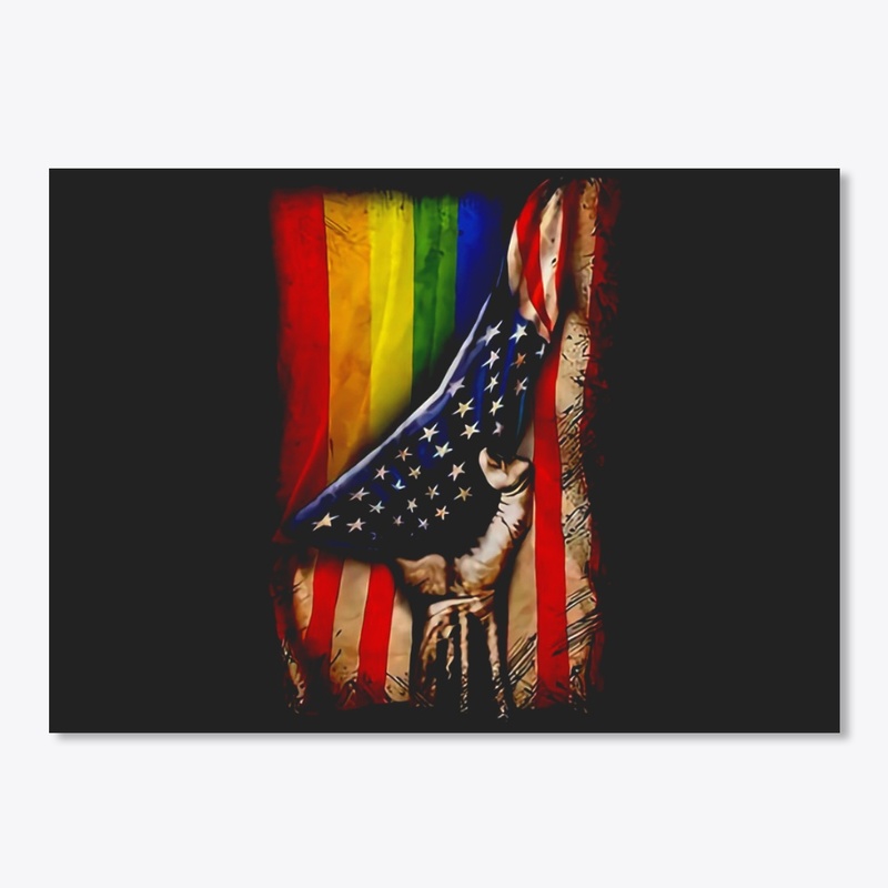 LGBT Rainbow America Flag