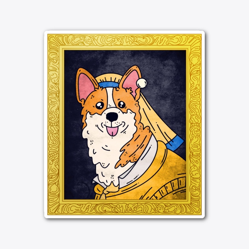Girl With Pearl Earring Corgi Dog