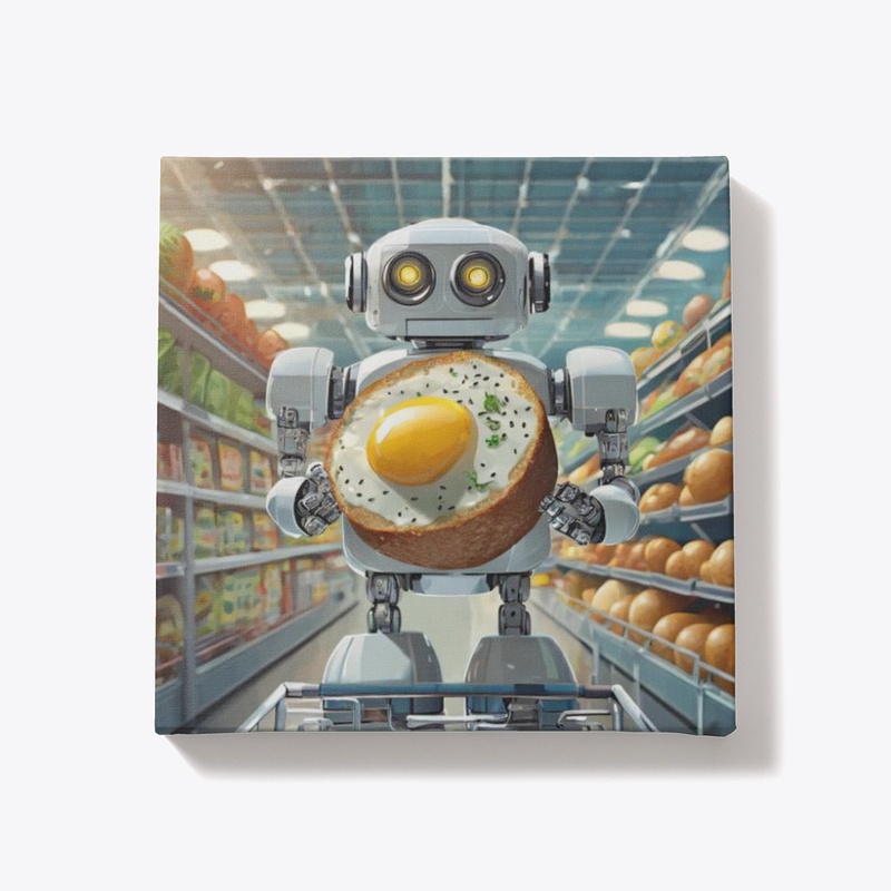 A robot with a scotch egg