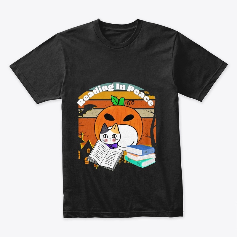 Read in peace Halloween cat book lover 