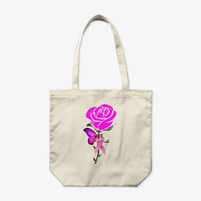 Rose Ribbon Hope Butterfly Against Shirt