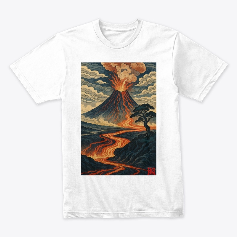 Hawaiian Volcano - Hokusai Style