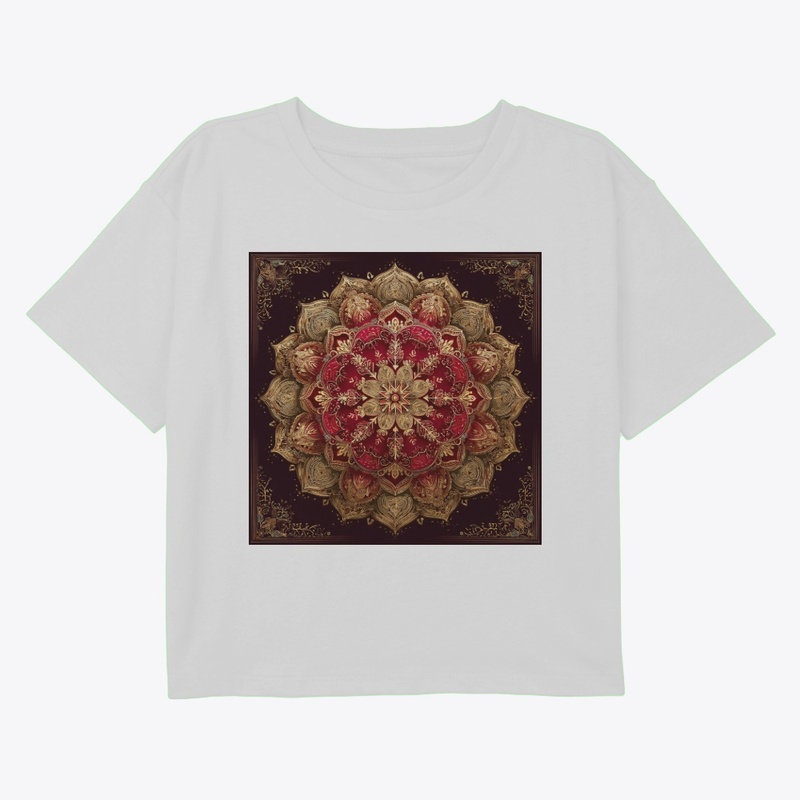 Red Gold Mandala Vintage Design
