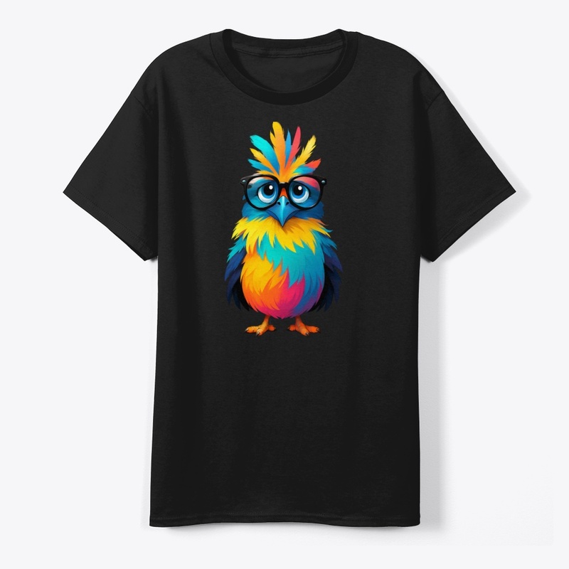 Color Splash Owl Bird with Glasses