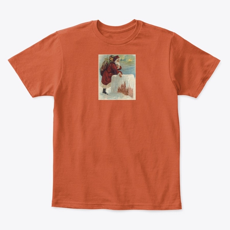 Vintage Santa at the chimney.