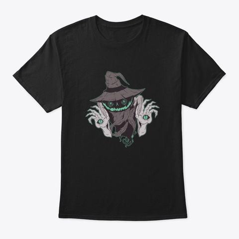 Pumpkin Ghost Design Black T-Shirt Front
