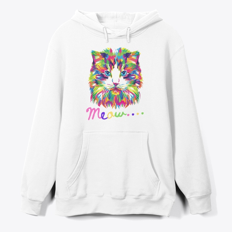MEOW Cute & Playful Cat- T-Shirt design